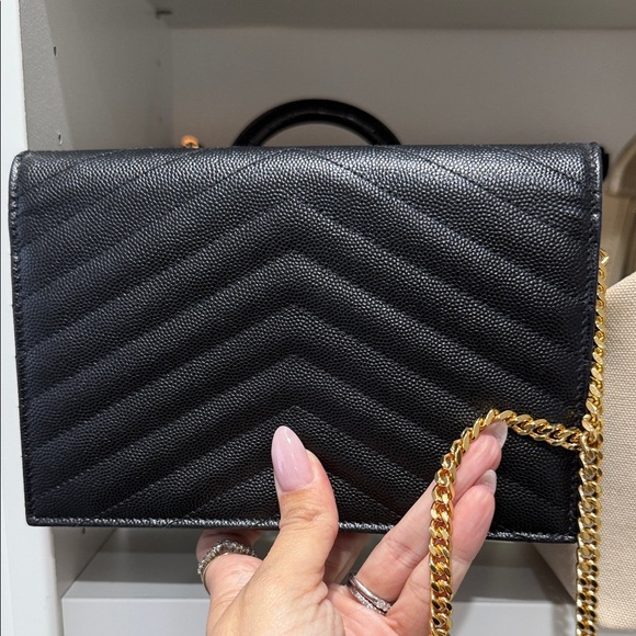 Yves Saint Laurent Black Chevron Clutch - Picture 5 of 5